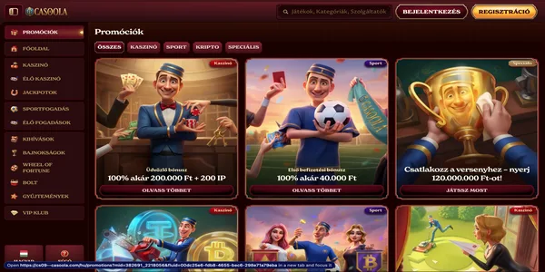 Casoola Casino üdvözlő bónusz oldala mobilon